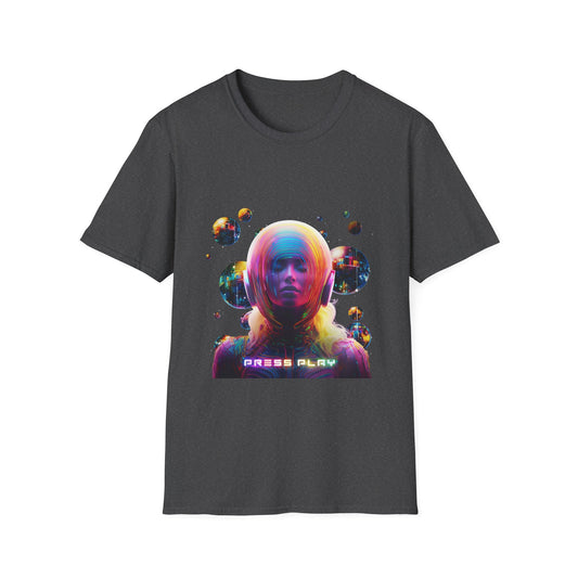 BUBBLES- BLACK -Press Play- Unisex Softstyle T-Shirt