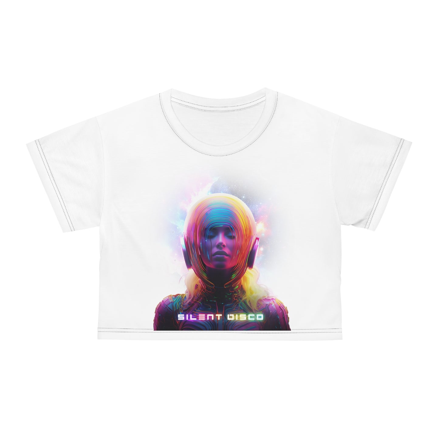 GLOW- WHITE Copy of Crop Tee (AOP)